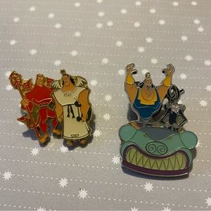 Emperors new groove enamel pins